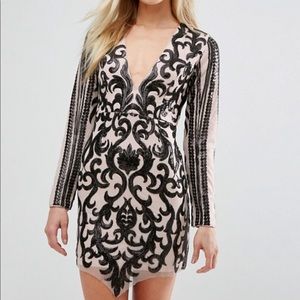 Love Triangle Plunge front Sequin mini dress  US 4